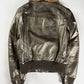 Louis Vuitton Metallic Bronze Leather Fur Collar Gold Hardware Ribbed Trim Bomber Jacket FW 2008 - S
