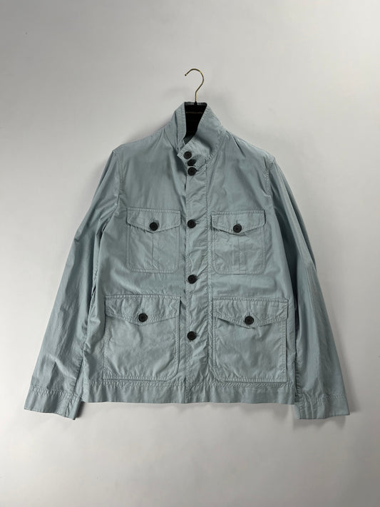 Bottega Veneta Cyan Utility Safari Funnel Collar Jacket SS 2017 - M
