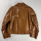 Prada Cognac Premium Leather Double Zipper Padded Layer Minimalist Jacket FW 2000 - L