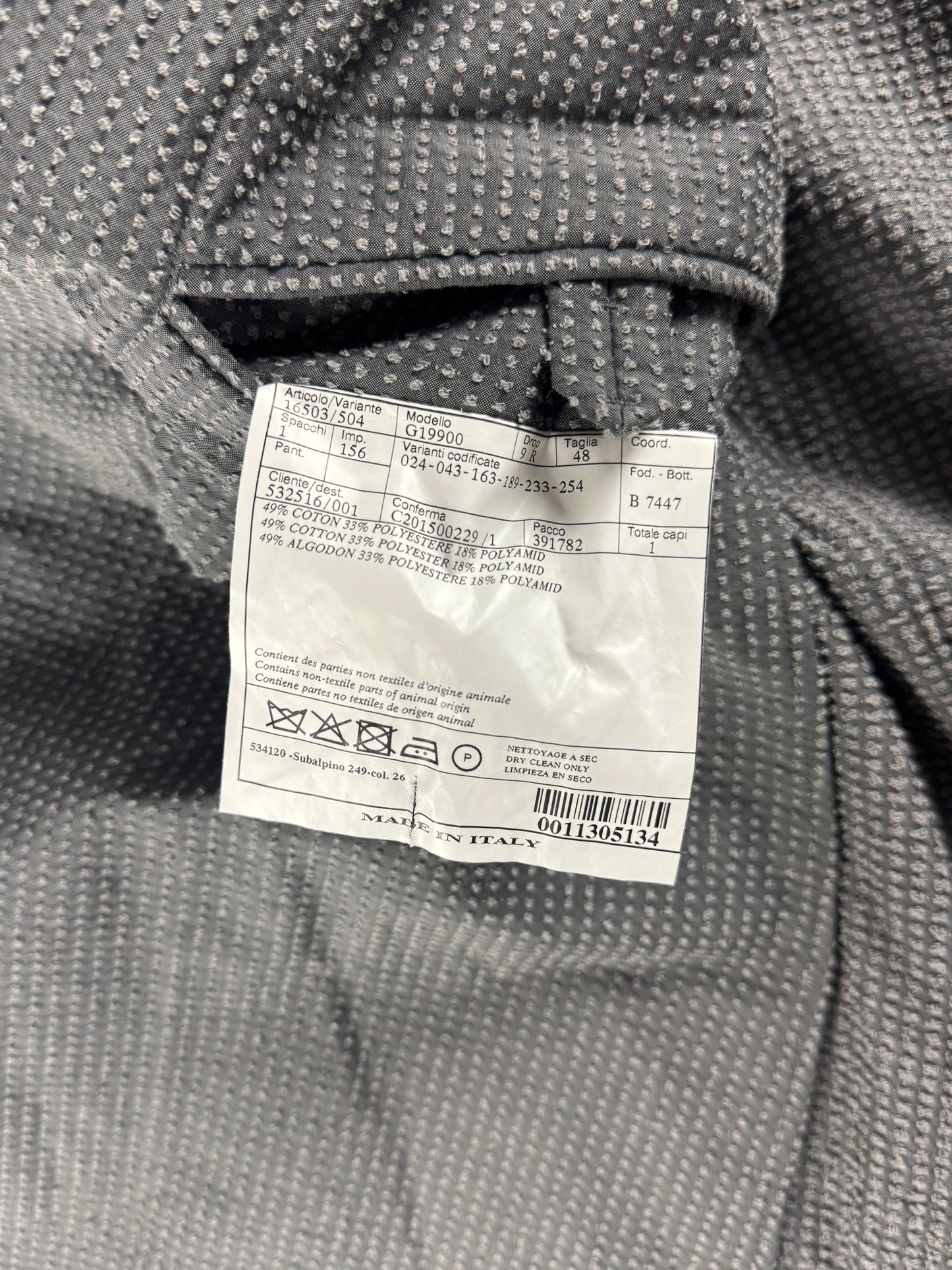 Hermès Sample Grey Textured Cotton Tailored Blazer SS 2015 - M