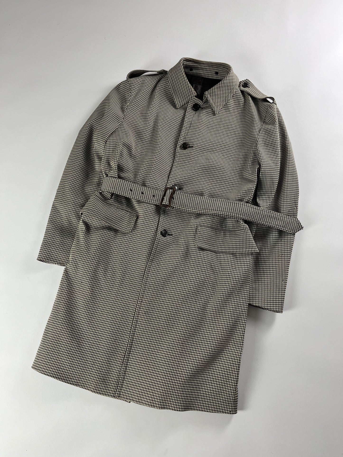 Prada Grey Striped Minimalist Belted Coat FW 2000 - L