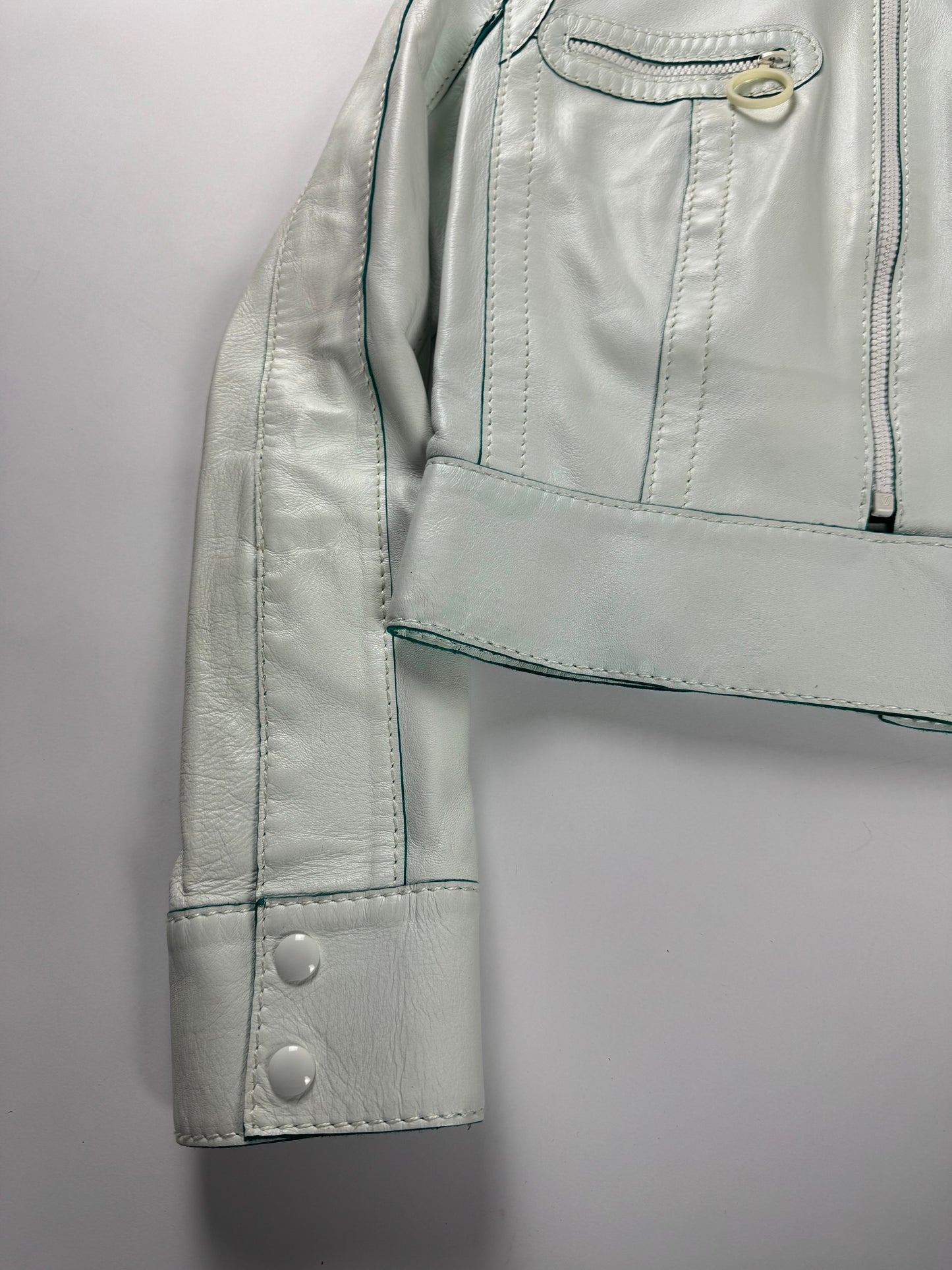 Louis Vuitton Unfinished Sample Celeste Perfecto Leather Jacket Resort 2016 - XS