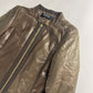 Gucci Bronze Brown Leather Zip Up Jacket 2000s - S
