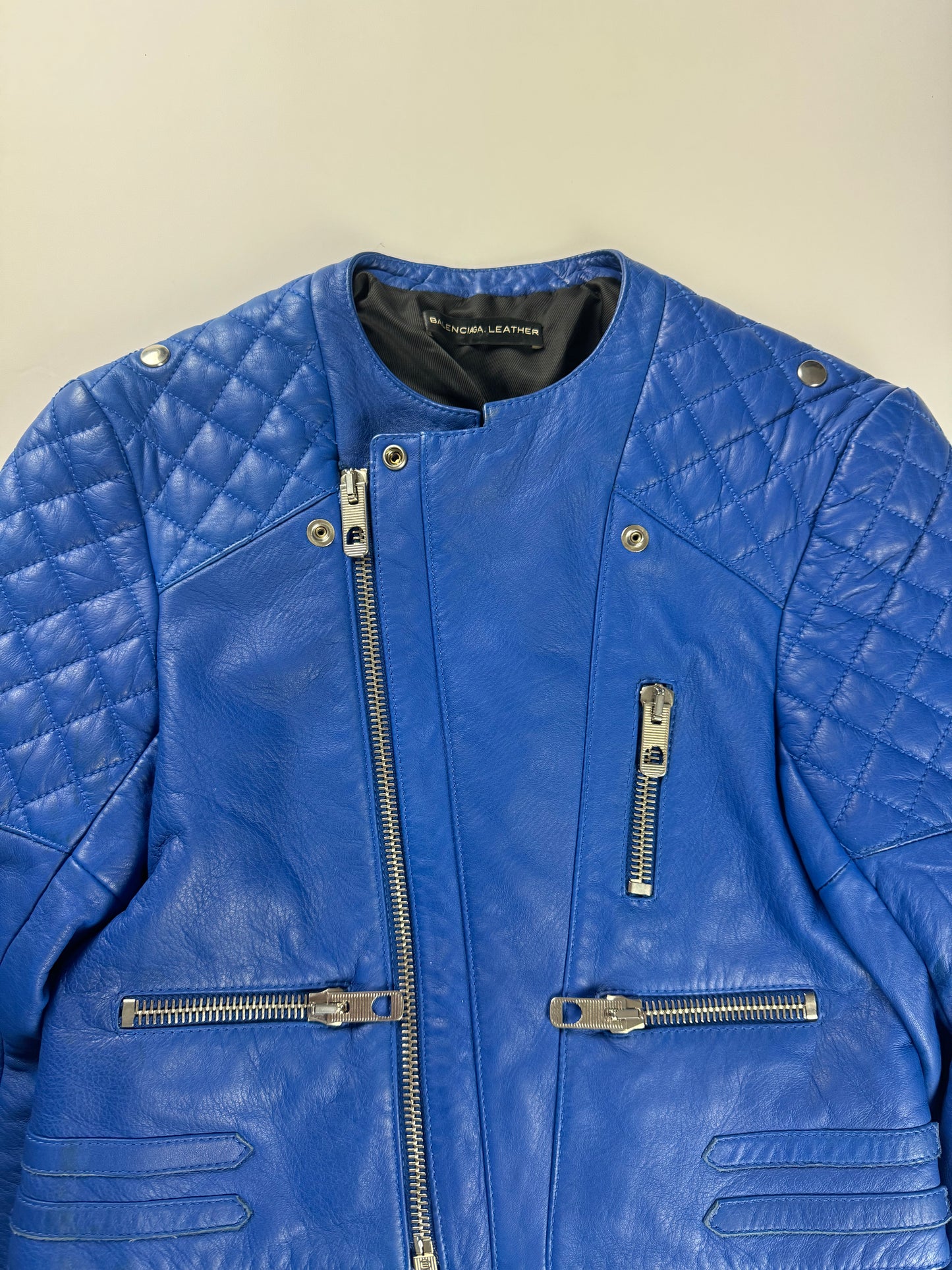 Balenciaga Nicolas Ghesquière Perfecto Royal Blue Leather Cobalt Rider SS 2011 - XS