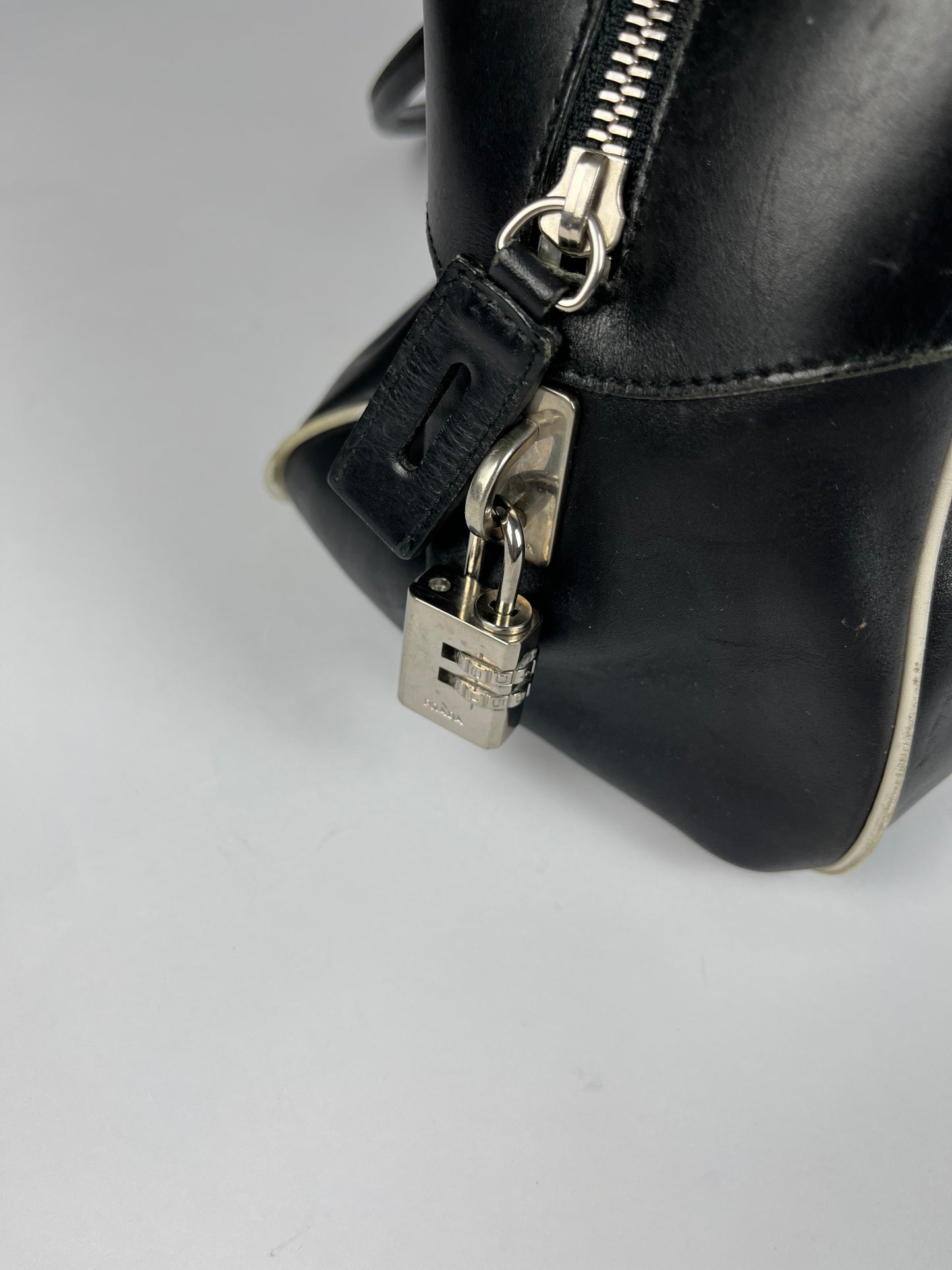 Prada Black Leather Bowling Bag FW 2000 - OS