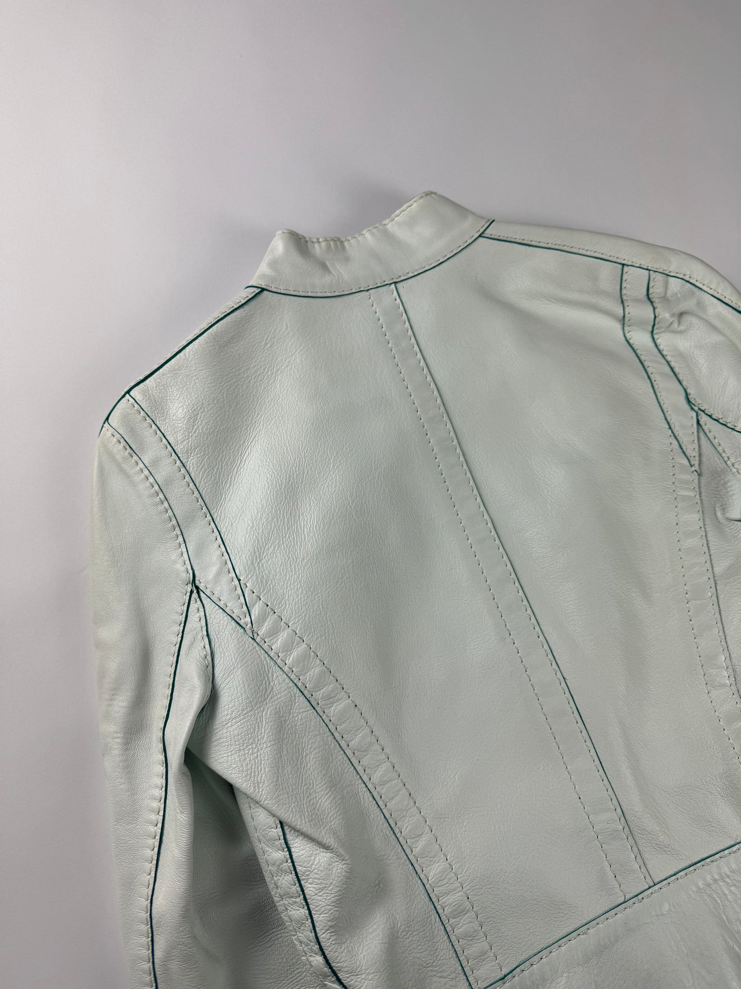 Louis Vuitton Unfinished Sample Celeste Perfecto Leather Jacket Resort 2016 - XS