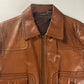 Gucci Tom Ford Camel Brown Monogram Leather Bomber Jacket 2000s - XL