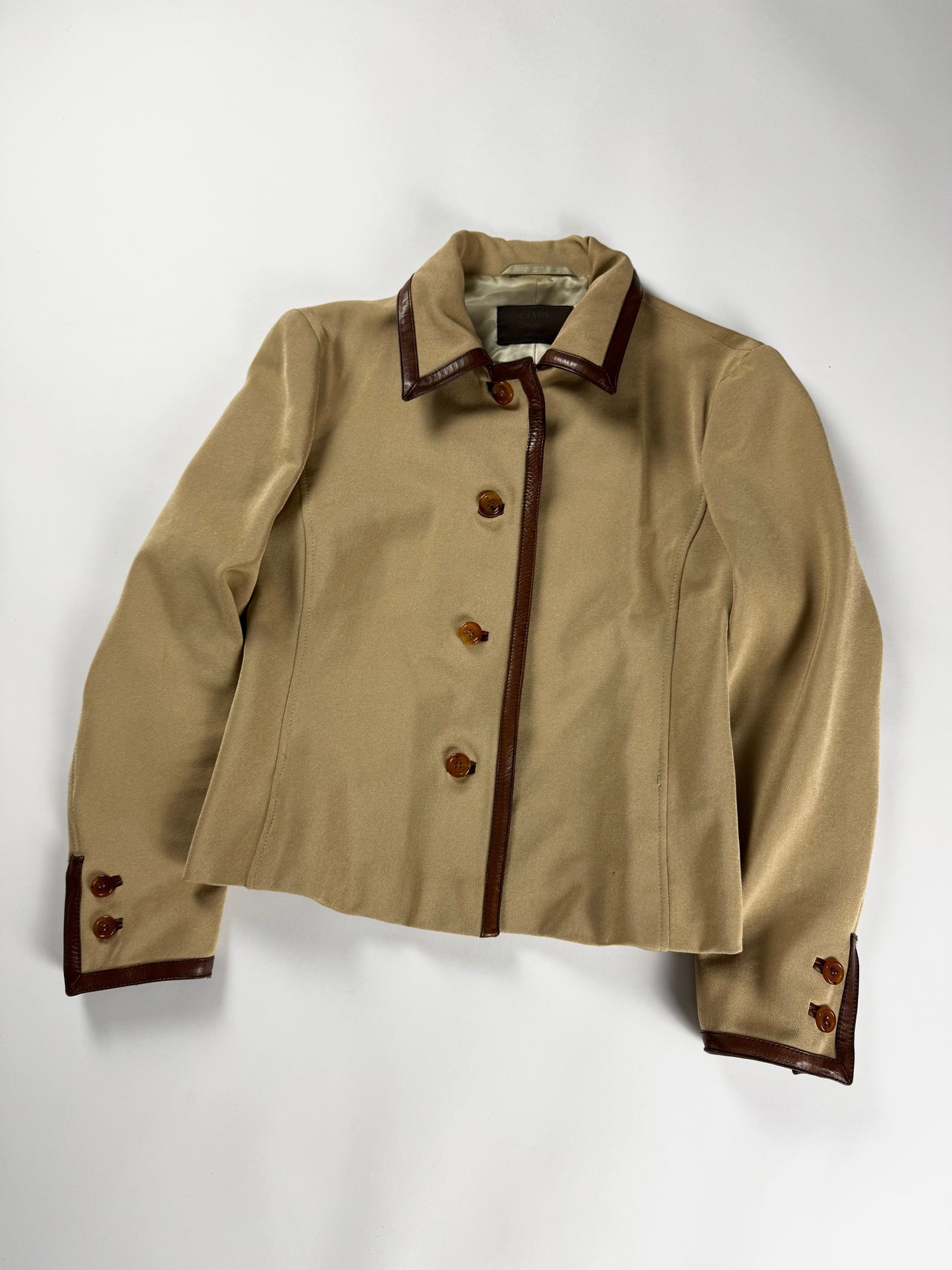 Prada Leather Trimmed Details Tailored Jacket FW 1996 - S