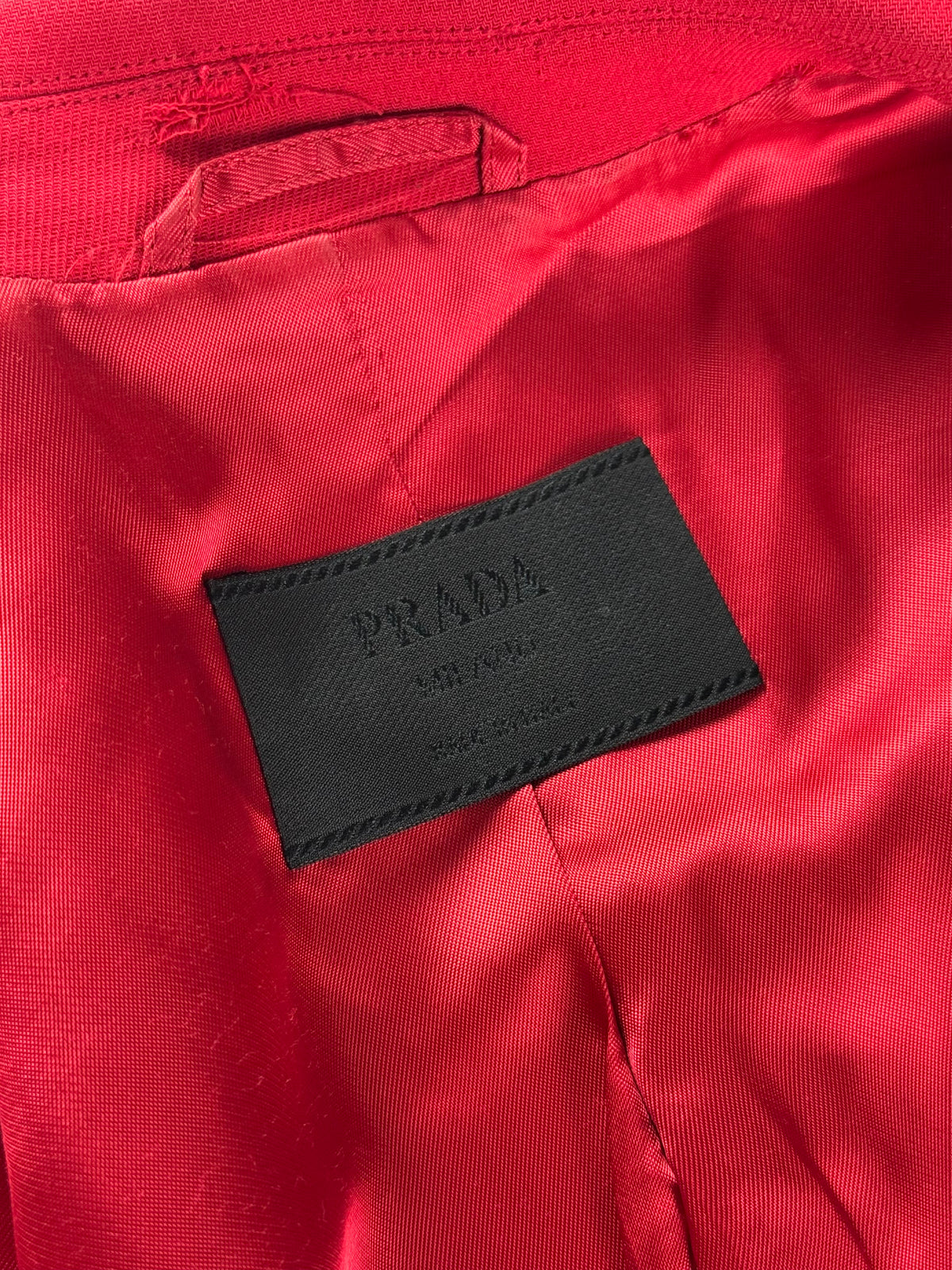 Prada Red Buttoned Stitches Blazer Jacket FW 1998 - S