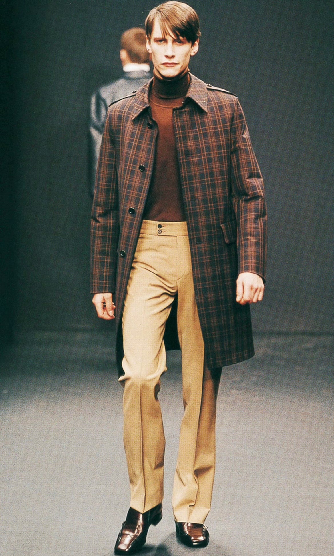 Prada Wine Striped Minimalist Coat FW 2000 - L