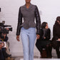 Balenciaga Leather Sleeves Peplum Jacket FW 2002 - S