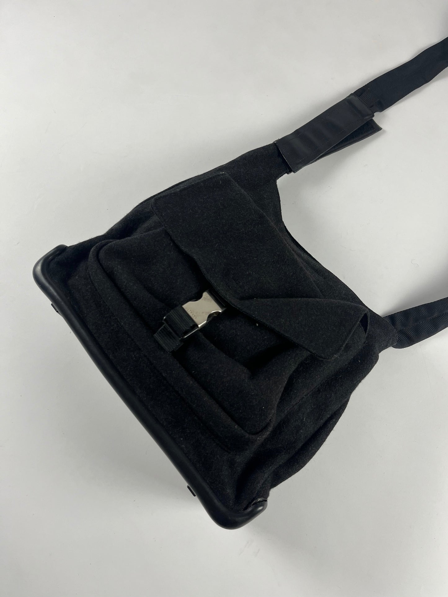 Prada Linea Rossa Strapped Wool Push Bag FW 1999 - OS