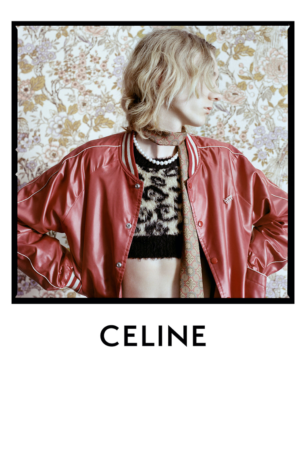 Celine Hedi Slimane Nylon Teddy Bomber Jacket SS 2020 - M