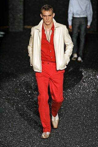 Givenchy Flower Embroidery Cream Leather Jacket SS 2005 - M