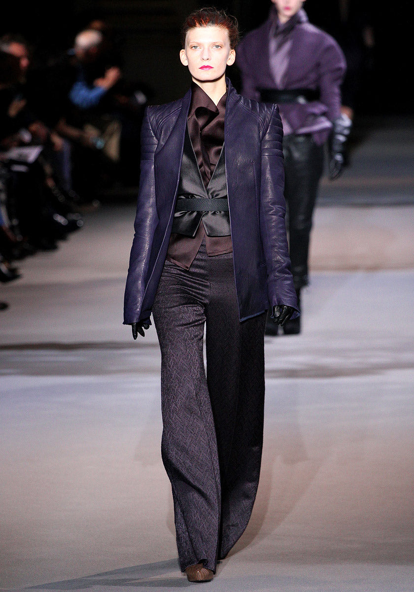 Haider Ackermann Biker Tailored Purple Leather Jacket FW 2012 - S