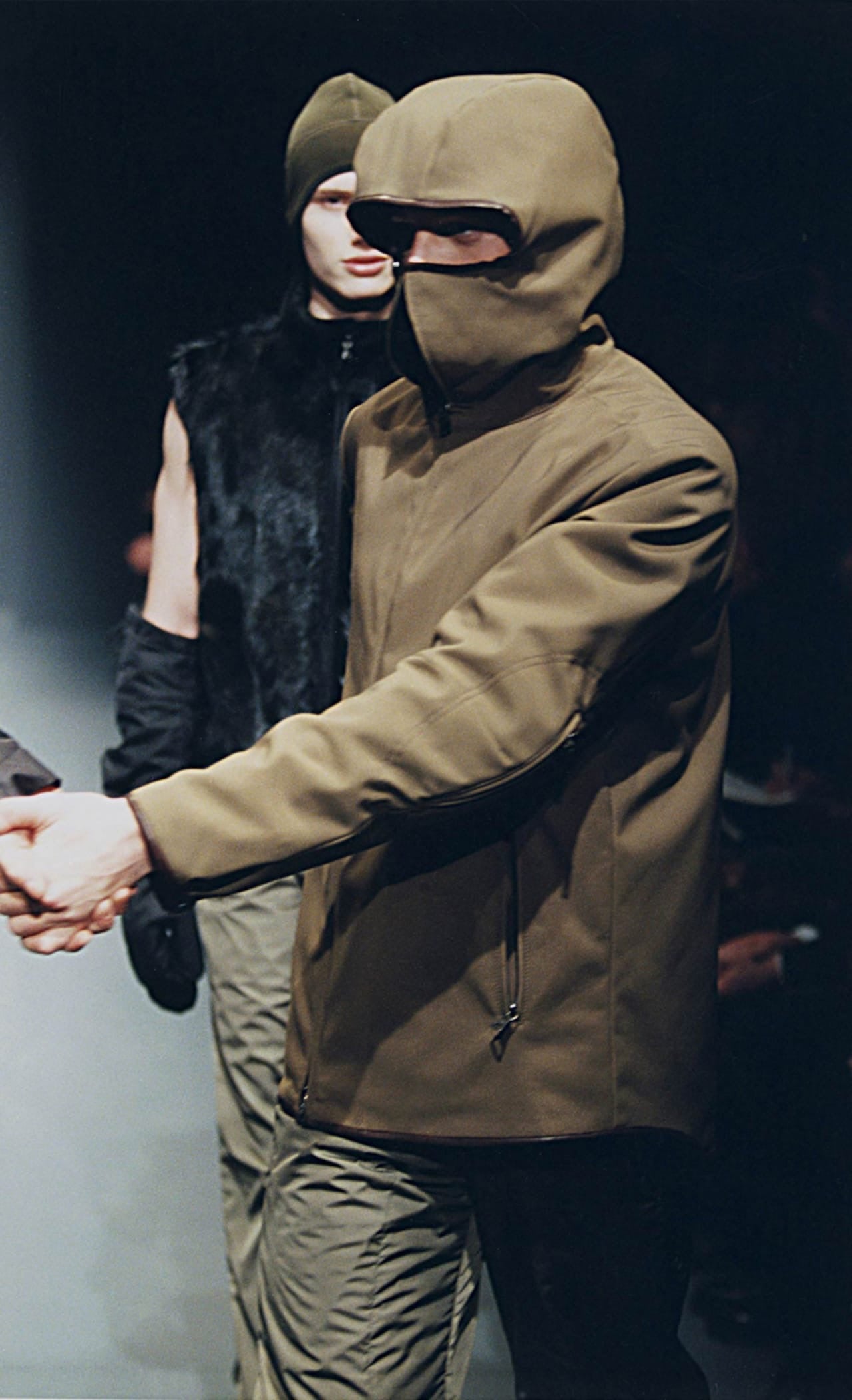 Prada Linea Rossa Black Balaclava Riot Long Jacket FW 1999 - M