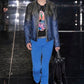 Gucci Frida Giannini Blue Gradient Leather Motor Jacket SS 2009 - M